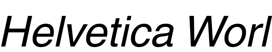 Helvetica World Italic Polices Telecharger